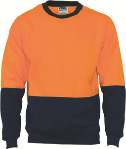 DNC HiVis Two tone Fleecy Sweat Shirt, Crew Neck (3821)