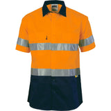 DNC HiVis Two Tone Drill Shirt with 3M 8906 R/Tape - Short Sleeve (3833)