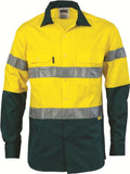 DNC HiVis Two Tone Cotton Shirt with 3M R/Tape, Long Sleeve (3836)