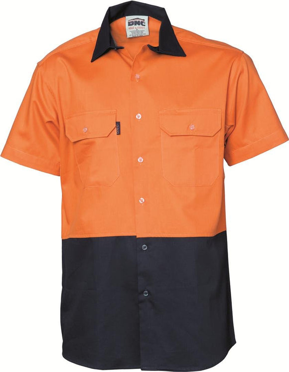 DNC HiVis Two Tone Cool-Breeze Cotton Shirt - Short Sleeve (3839)