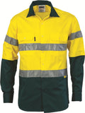 DNC HiVis Two Tone Cool-Breeze Cotton Shirt with 3M Reflective Tape, Long Sleeve (3886)