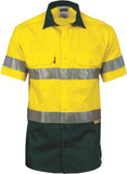 DNC HiVis Two Tone Cool-Breeze Cotton Shirt with 3M Reflective Tape, Short Sleeve (3887)