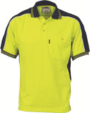 DNC HiVis Poly/Cotton Contrast Panel Polo - Short Sleeve (3895)