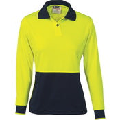 DNC Ladies HiVis Two Tone Polo Shirt - Long Sleeve (3898)