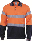 DNC Hivis Cool-Breeze Cotton Jersey Polo With CSR R/Tape - Long Sleeve (3916)