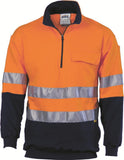 DNC HiVis Two Tone 1/2 Zip Cotton Fleecy Windcheater with 3M R/Tape (3925)