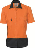 DNC Ladies HiVis Two Tone Cotton Drill Shirt -  Short Sleeve (3931)