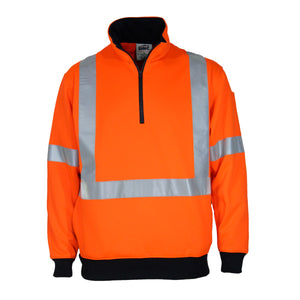 DNC Hi-vis 1/2 Zip X Back Fleecy Jumper (3933)