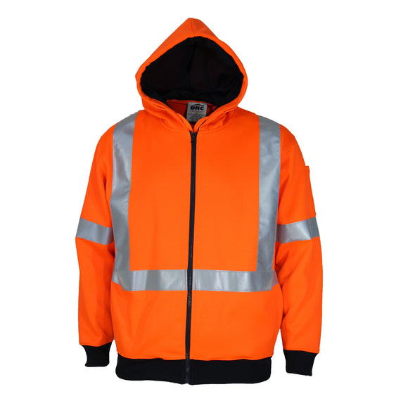 DNC Hi-vis Full Zip “X” Back Fleecy Hoodie (3935)