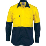 DNC HiVis 2 Tone Cotton Drill Long Sleeve Vented Shirt (3981)