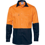 DNC HiVis 2 Tone Cotton Drill Long Sleeve Vented Shirt (3981)