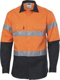 DNC HiVis D/N 2 Tone Drill Shirt with Reflective Tape, Long Sleeve (3982)
