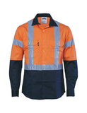 DNC HiVis D/N 2 Tone Drill Shirt with H Pattern Reflective Tape, Long Sleeve (3983)