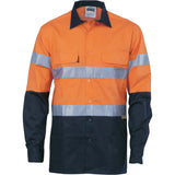 DNC HiVis Cool-Breeze Long Sleeve Cotton Shirt with 3M Value R/Tape (3988)