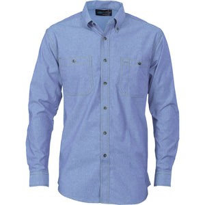 DNC Cotton Chambray Shirt Twin Pocket - Long Sleeve (4102)