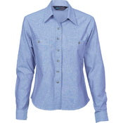 DNC Ladies Cotton Chambray Shirt, Long Sleeve (4106)