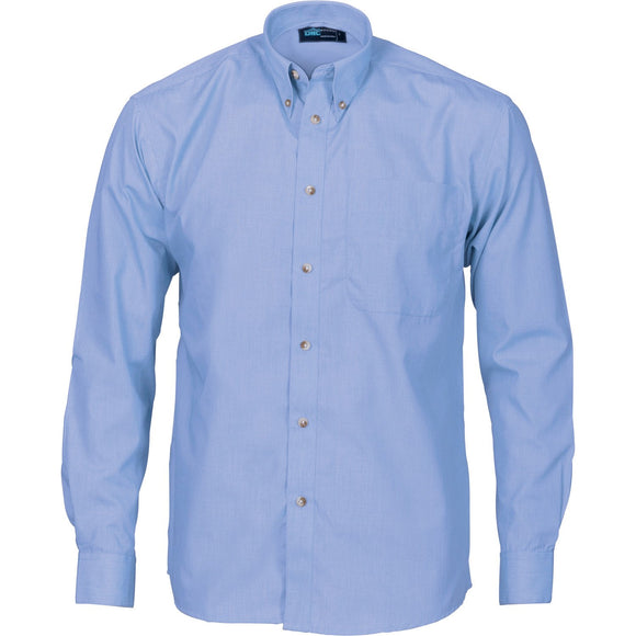 DNC Polyester Cotton Chambray Business Shirt - Long Sleeve (4122)