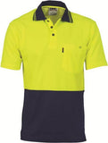 DNC Cotton Back HiVis Two Tone Fluoro Polo - Short Sleeve (3814)