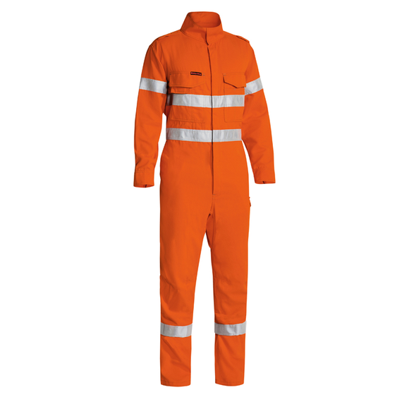 Bisley - TenCate Tecasafe® Plus 580 Taped Hi Vis Lightweight FR Non Vented Engineered Coverall (BC8185T)