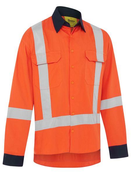 Bisley X Taped Hi Vis TTMC Cool Lightweight Drill Shirt (BS6248XT)