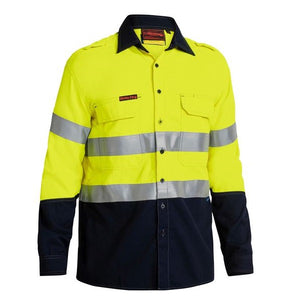 Bisley - TenCate Tecasafe® Plus 580 Taped Hi Vis Lightweight FR Vented Shirt Long Sleeve (BS8098T)