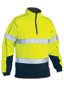 Bisley Taped Hi Vis 1/4 Zip Fleece Pullover (BK6989T)