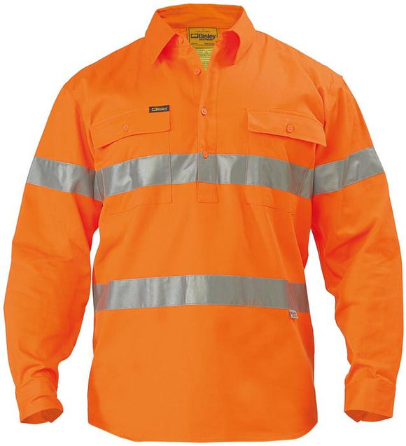 Bisley Taped Hi-Vis Closed Front Drill Shirt  (BTC6482)