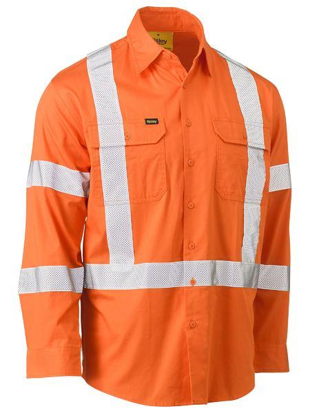 Bisley X Taped Biomotion Hi Vis Cool Lightweight Drill Shirt (BS6166XT)