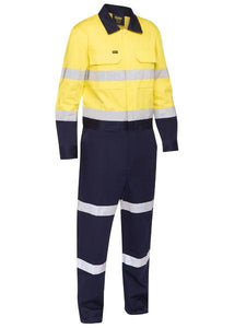 Bisley Taped Hi Vis Work Coverall with Waist Zip Opening (BC6066T)