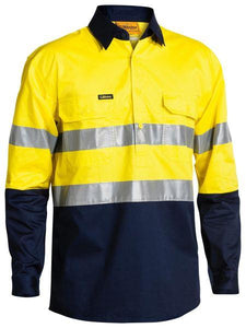 Bisley Taped 3M Hi Vis Closed Front Cool Lightweight Shirt (BSC6896)