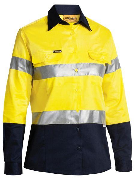 Bisley Women's 3M Taped Hi-Vis Drill Shirt (BLT6456)