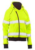 Bisley Women's Taped Hi Vis Fleece Zip Front Hoodie with Sherpa Lining (BKL6819T)