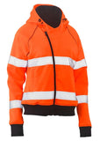 Bisley Women's Taped Hi Vis Fleece Zip Front Hoodie with Sherpa Lining (BKL6819T)