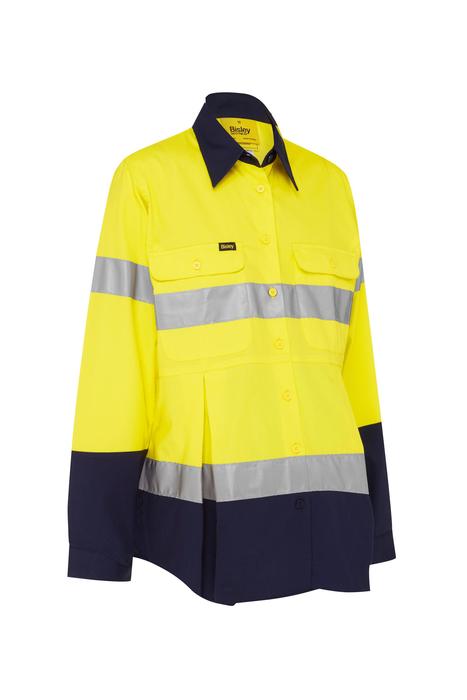 Bisley Women's Taped Hi Vis Maternity Drill Shirt (BLM6456T)