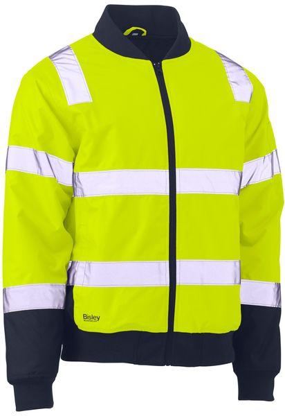 Bisley Taped Two Tone Hi Vis Bomber Jacket with Padded Lining (BJ6730T)