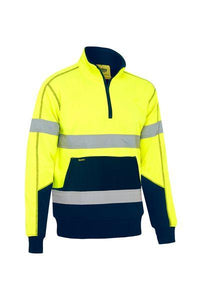 Bisley Taped Hi Vis 1/4 Zip Fleece Pullover with Sherpa Lining (BK6987T)