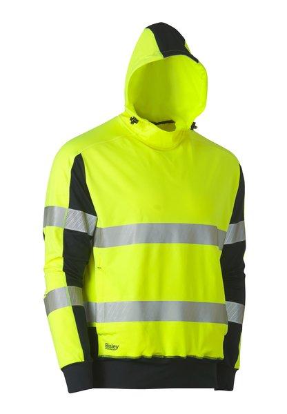 Bisley Taped Two Tone Hi Vis Contrast 4 Way Stretchy Hoodie (BK6815T)