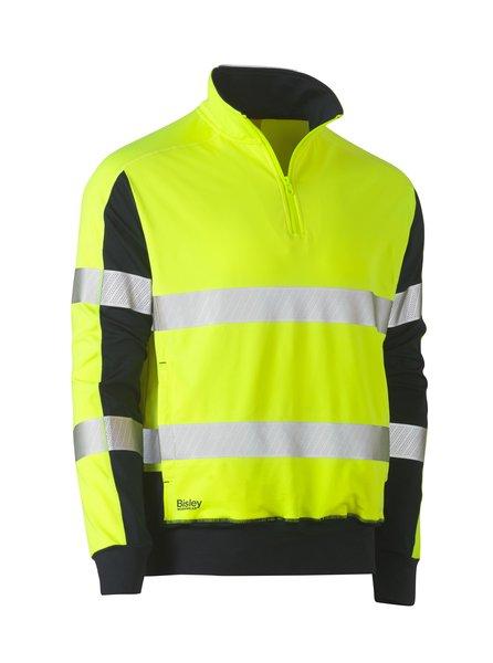 Bisley Taped Two Tone Hi Vis Contrast Stretchy 1/4 Zip Pullover (BK6817T)